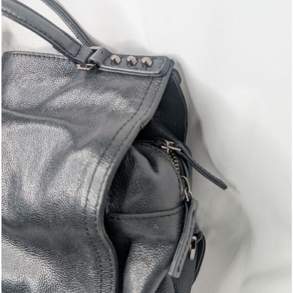 C & C Black Vegan Leather Handbag Satchel Crossbody - Picture 2 of 10